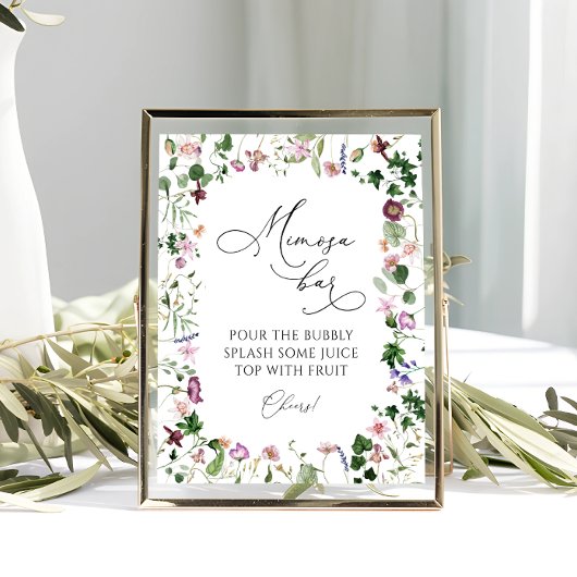 Poster Panneau de boisson pour bar Mimosa botanique