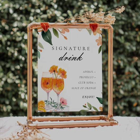 Poster Panneau de Boisson Signature Aperol Spritz pour Ma