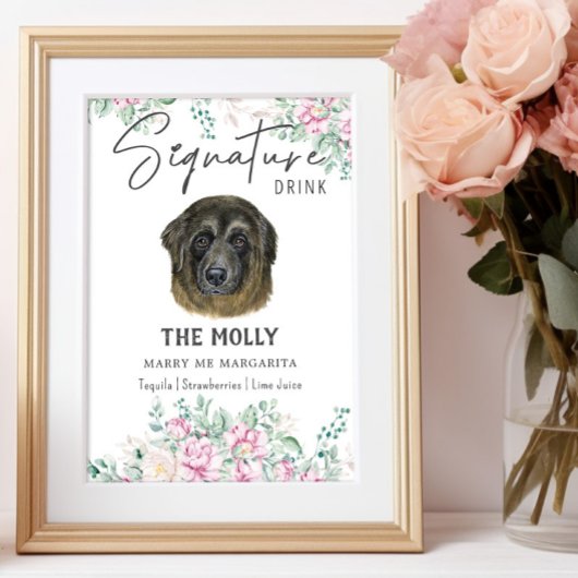 Poster Panneau de boisson signature du chien de berger ca