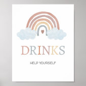 Poster Panneau de Boissons Boho Petit Rayon de Soleil (Devant)