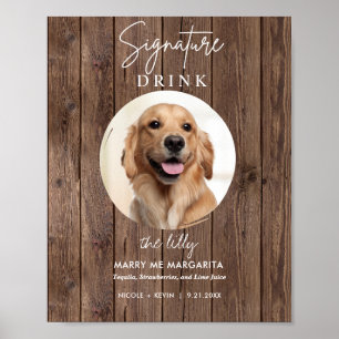 Poster Panneau de boissons de mariage de chien imprimable