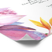 Poster Panneau de Boissons de Mariage Fleuris Tropicaux C (Coin)