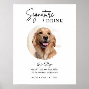 Poster Panneau de boissons de signature de mariage de chi