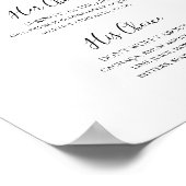 Poster Panneau de boissons de signature élégant simple (Coin)