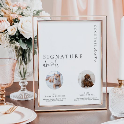 Poster Panneau de boissons de signature moderne minimal p