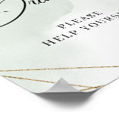 Poster Panneau de boissons en or avec eucalyptus et plant (Coin)