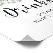 Poster Panneau de boissons feuilles à l'eucalyptus vert é (Coin)