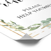 Poster Panneau de boissons florales de verdure succulente (Coin)