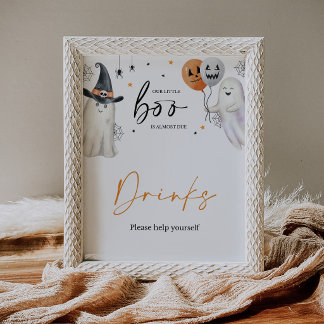 Poster Panneau de boissons pour Halloween Little Boo Ball