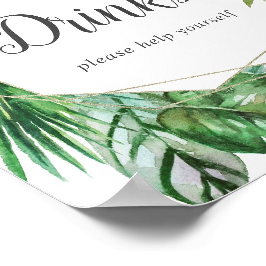 Poster Panneau de boissons sauvages de palmiers tropicaux (Coin)