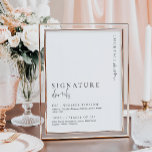 Poster Panneau de boissons signature Estelle moderne mini<br><div class="desc">Ce panneau de menu de boissons signature présente un titre de script de calligraphie moderne et un design minimaliste. Le titre du texte manuscrit est une image qui ne peut pas être modifiée. L'image du titre peut être redimensionnée pour s'adapter à n'importe quelle taille d'affiche. Tout le reste du texte...</div>