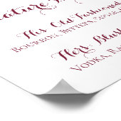 Poster Panneau de boissons signature Fleurs d'automne, or (Coin)