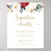 Poster Panneau de boissons signature Fleurs de Classique (Devant)