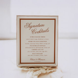 Poster Panneau de boissons signature Terracotta Chic Terr