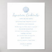 Poster Panneau de boissons signatures de mariage côtier b (Devant)