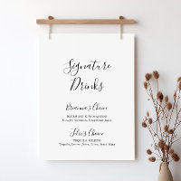 Panneau de boissons signatures minimaliste simple