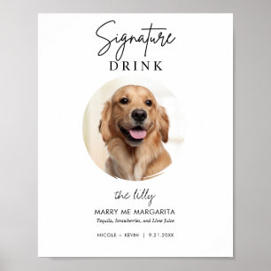 Poster Panneau de boissons signatures pour mariage de chi