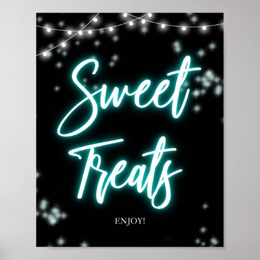 Poster Panneau de bonbons néon sarcelle pour 16 ans (Devant)