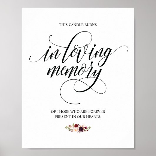 Poster Panneau de bougie commémorative en souvenir affect (Devant)