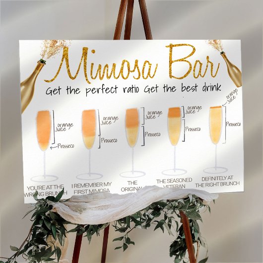 Poster Panneau de brunch de mariage Mimosa Bar
