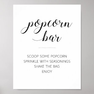 Poster Panneau de buffet élégant pour bar à popcorn de ma