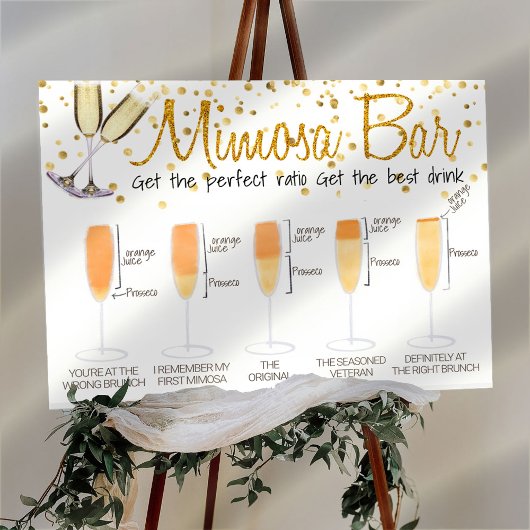 Poster Panneau de buffet Mimosa étincelant pour brunch de