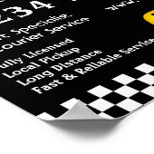 Poster Panneau de cabine de taxi jaune publicité (Coin)