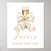 Poster Panneau de cadeau de douche de mariée Champagne & (Devant)