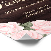 Poster Panneau de cadeau de mariage floral rose pâle rust (Coin)