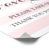 Poster Panneau de cadeaux de baby shower Fleurs roses ray (Coin)