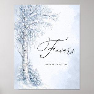 Poster Panneau de cadeaux de bouleau gelé