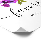 Poster Panneau de cadeaux de douche de fleurs violettes e (Coin)