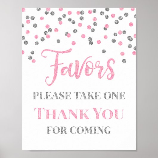 Poster Panneau de cadeaux de fête bébé Confetti Rose Arge (Devant)