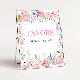 Poster Panneau de cadeaux de fête de bébé Floral Baby in