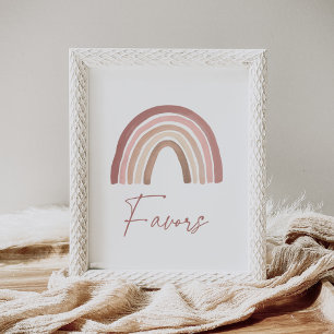 Poster Panneau de cadeaux de fête prénatale bébé arc-en-c