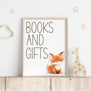 Poster Panneau de cadeaux de livres de douche pour bébé r