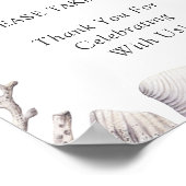 Poster Panneau de cadeaux de mariage de plage de corail d (Coin)