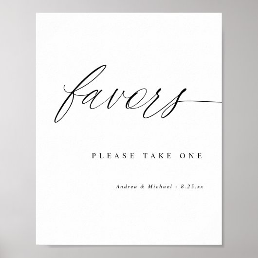 Poster Panneau de cadeaux de mariage élégant à calligraph (Devant)