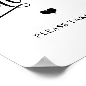 Poster Panneau de cadeaux de mariage élégant simple (Coin)