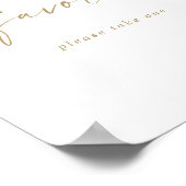 Poster Panneau de cadeaux de mariage en écriture dorée mo (Coin)