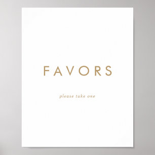 Poster Panneau de cadeaux de mariage en typographie dorée