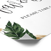 Poster Panneau de cadeaux de mariage floral aux feuilles  (Coin)