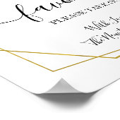 Poster Panneau de cadeaux de mariage verdure or (Coin)