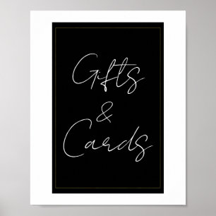 Poster Panneau de cadeaux et cartes minimalistes modernes