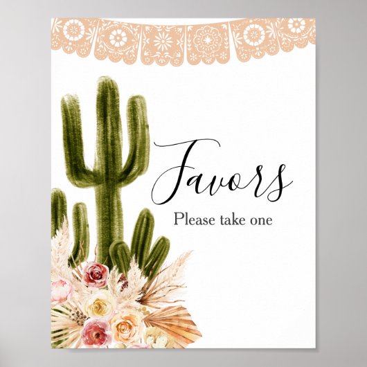 Poster Panneau de Cadeaux Fleurs Roses Cactus Herbe de Pa (Devant)