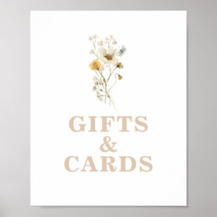 Poster Panneau de cadeaux pour Baby Shower Bébé Fleur Sau