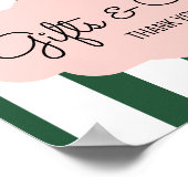 Poster Panneau de cadeaux pour Baby Shower Rose et Vert d (Coin)