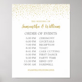 Poster Panneau de calendrier Mariage de Confetti Or Elega (Devant)