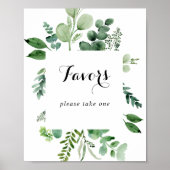 Poster Panneau de calligraphie botanique Eucalyptus Vert  (Devant)