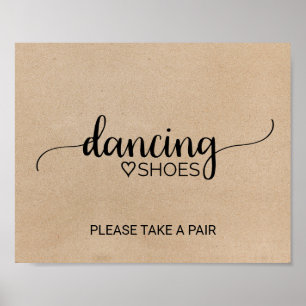 Poster Panneau de calligraphie de chaussures de danse en